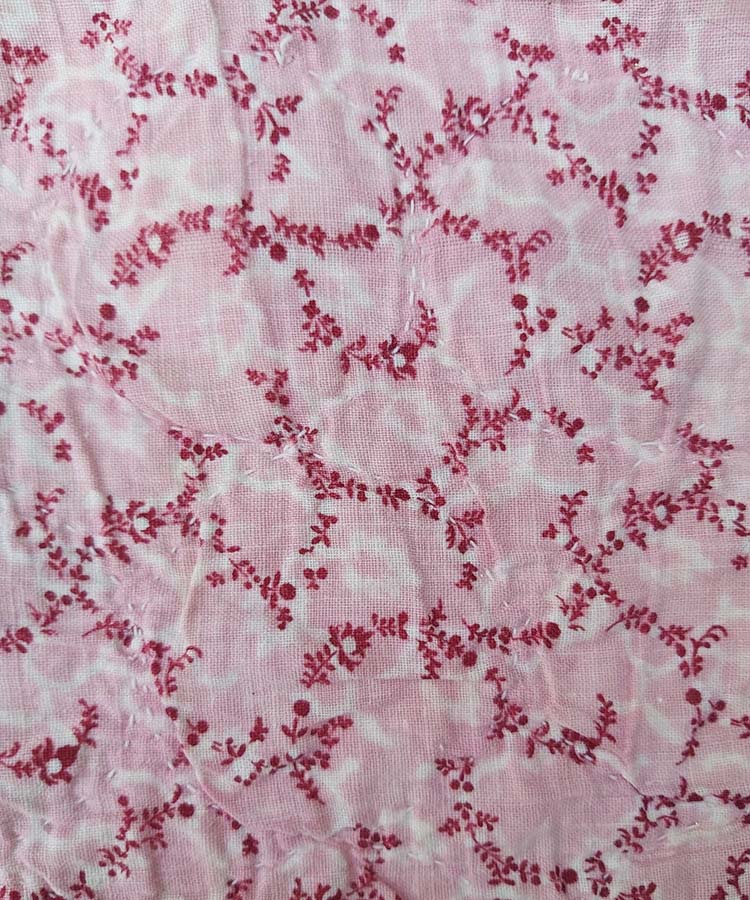 Printed Calico - pink and red