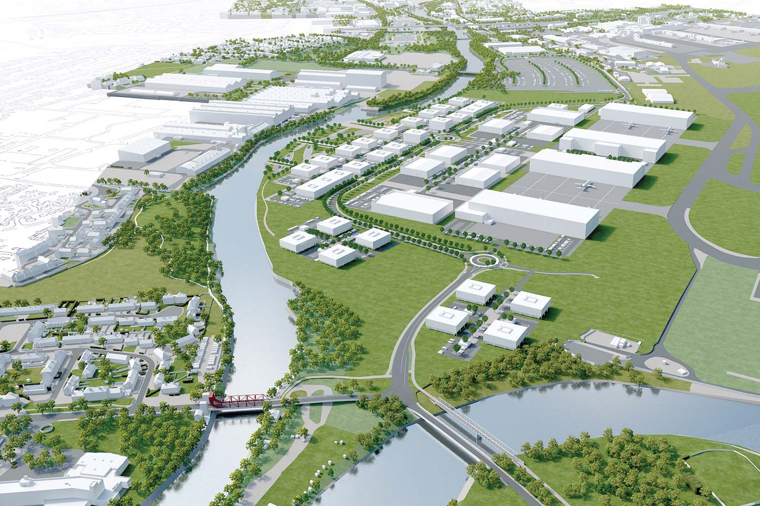Artist impression of the Advanced Manufacturing Innovation District Scotland