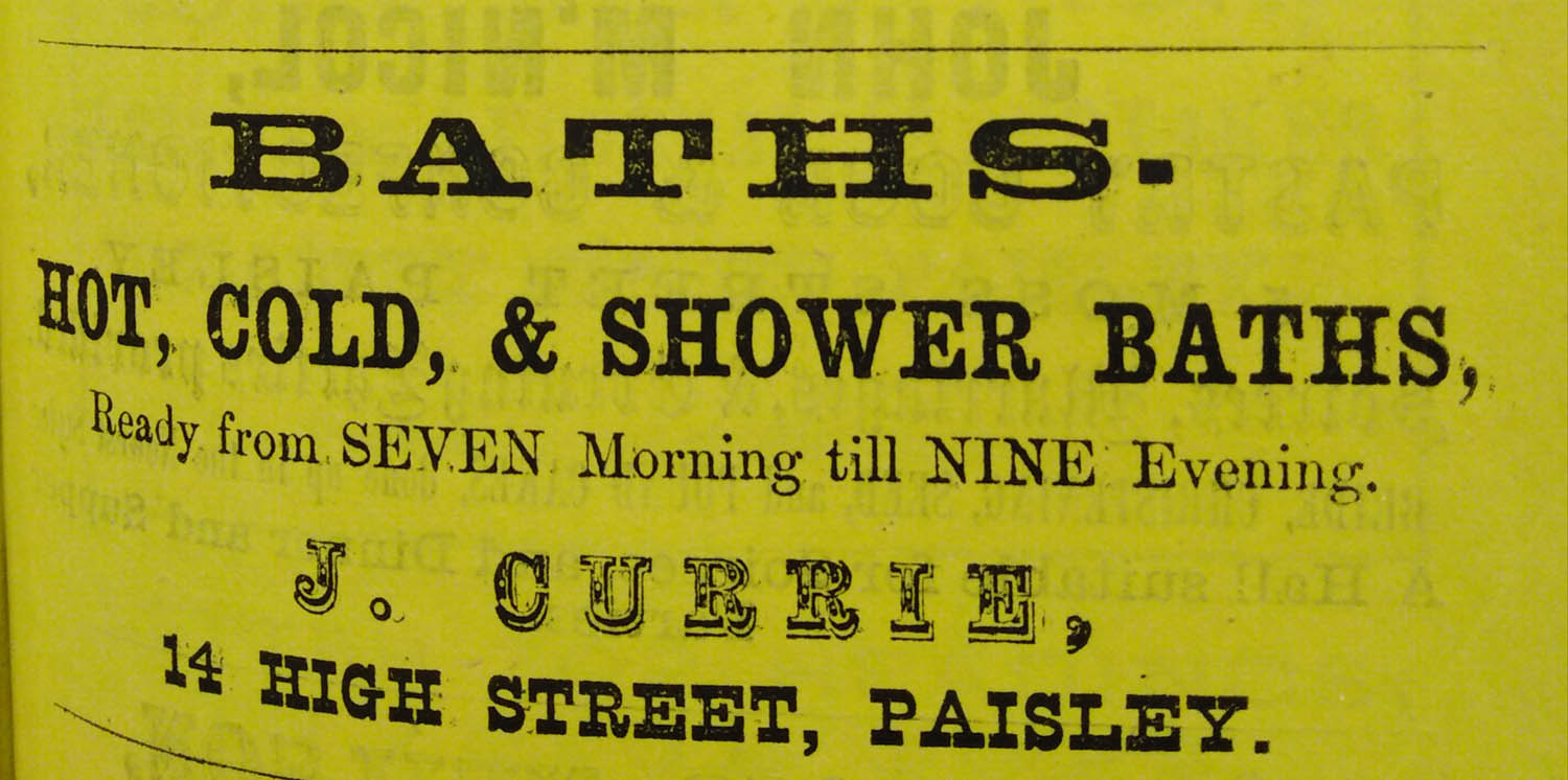 Advert for Mr Curries Bath House from Trade Directory